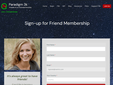 Friend Membership Page Map 1 Paradigm 3k