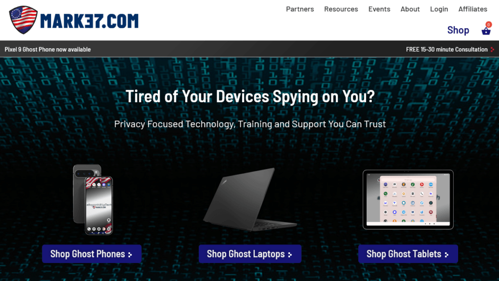 Screenshot 2025 12 21 at 02 24 24 MARK37.com Ghost Phones Laptops and more Paradigm 3k